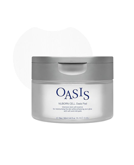 Nuborn Cell Oasis Pad | Korean Skin Care Toner Pads with Stem Cell Serum & PHA | Hydrating Face Cleansing Pads for Glowing Skin, 70 Count