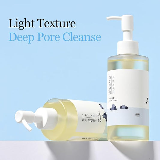 ROUND LAB 1025 Dokdo Cleansing Oil 6.76 Fl Oz, Lightweight Oil Cleanser for Face, Makeup Remover for Sensitive Skin, Blackhead and Pore Cleansing, Easy to Wash Off, No Oily Residue, Korean Skin Care