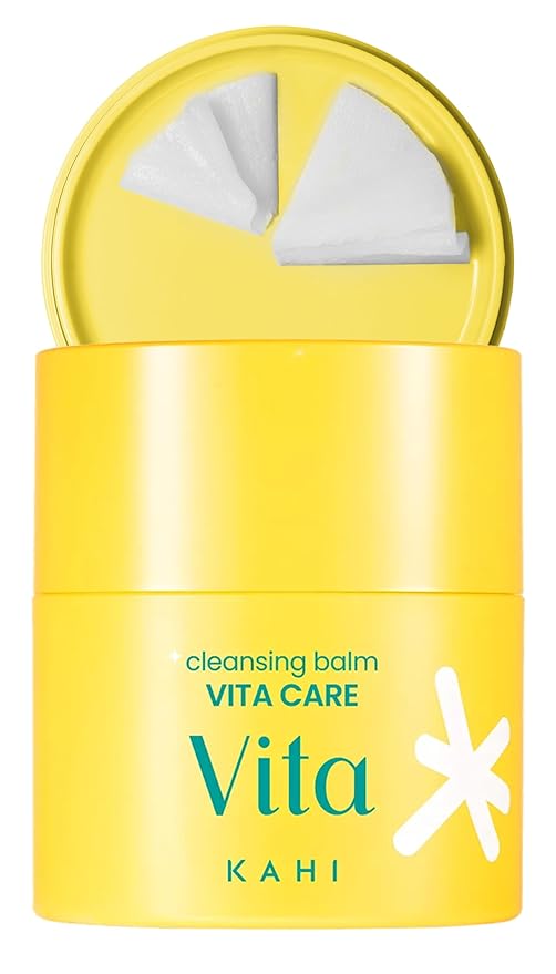 KAHI Cleansing Balm Vita Care Niacinamide - Makeup Remover Balm with Vitamin B, C & Yuzu Peel Scrub - Gentle Exfoliating Korean Skincare 1.69 oz
