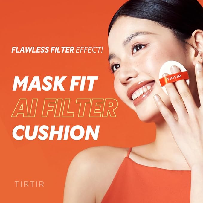 [*Mini Size*] TIRTIR Mask Fit Ai Filter Cushion Foundation | AI-Like Semi-Matte Finish - Up to 72-Hour Medium to Full Coverage Korean BB Cushion Make up Beauty, #30N Rich Honey, 0.15 Fl Oz