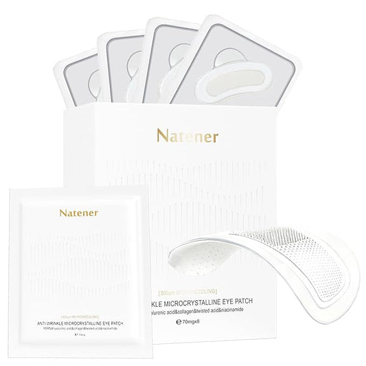 4 pairs PDRN Micro Eye Patches, Under Eye Patches for Puffy eyes, Dark Circles & Wrinkle | Hyaluronic Acid, Kojic Acid, Collagen, Peptides, Vitamin C, Niacinamide - Korean Popular Eye Care