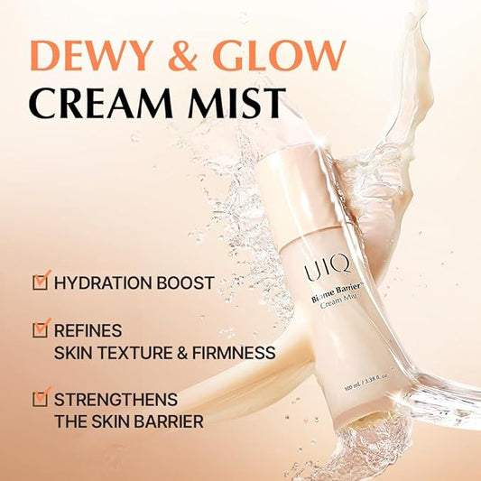 UIQ Biome Barrier Cream Mist - Facial Barrier Mist for Hydration & Skin Barrier Repair, Microbiome-Based Korean Skin Care, 3.38 fl oz