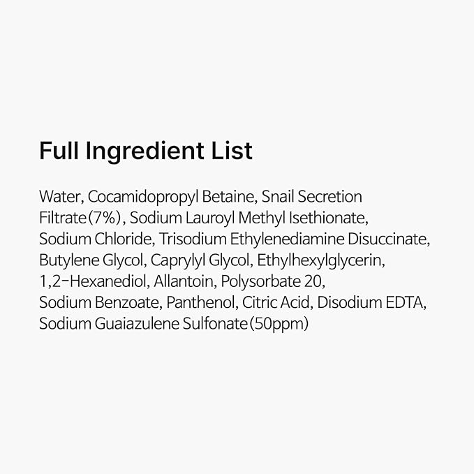 TIAM Snail&Azulene Low pH Cleanser, 6.76 fl oz, Daily Gentle Face Cleanser with Snail Mucin, Suitable for Sensitive Skin, pH Balancing, Korean Skin Care, Korean Face Wash