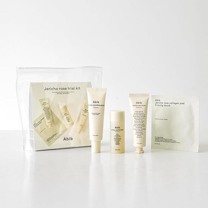 Abib Jericho Trial Kit, Travel Kit | Korean Skincare, Toner Pads, Cream, Serum, Travel Essentials, Gift Set, Beige