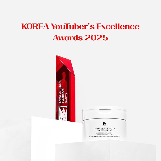 BENTON Guava 70 Skin Toner Face Mask Pad Moisturizer Hyaluronic Acid Soothing Calming Relief Pore Care for Dry Sensitive, All Skin Types Dewy Luminous Skin, Non-Drying Toner Pads, Korean Skin Care