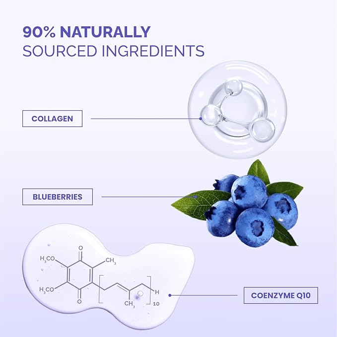 PLANTIFIQUE Facial Sheet Mask Collagen Boost 5 Pack – Anti-Aging & Firming Face Mask Sheets with Collagen, Coenzyme Q10 & Blueberries – Korean Skincare for a Smooth, Revitalized Look