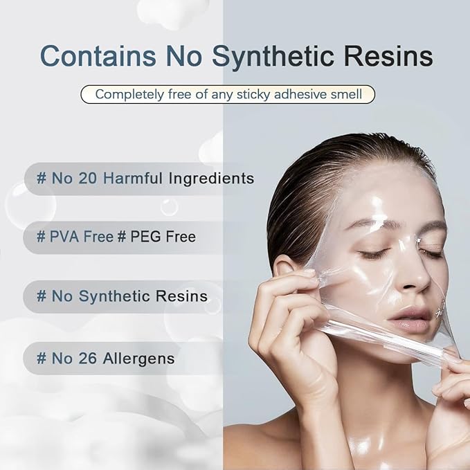 Dermabell Wrapping Mask Collagen Overnight Peel - Off Facial Mask, No Synthetic Resins,Hydrolyzed Collagen for Dry Dull Skin, with Probiotic Ferment 2.53 fl.oz