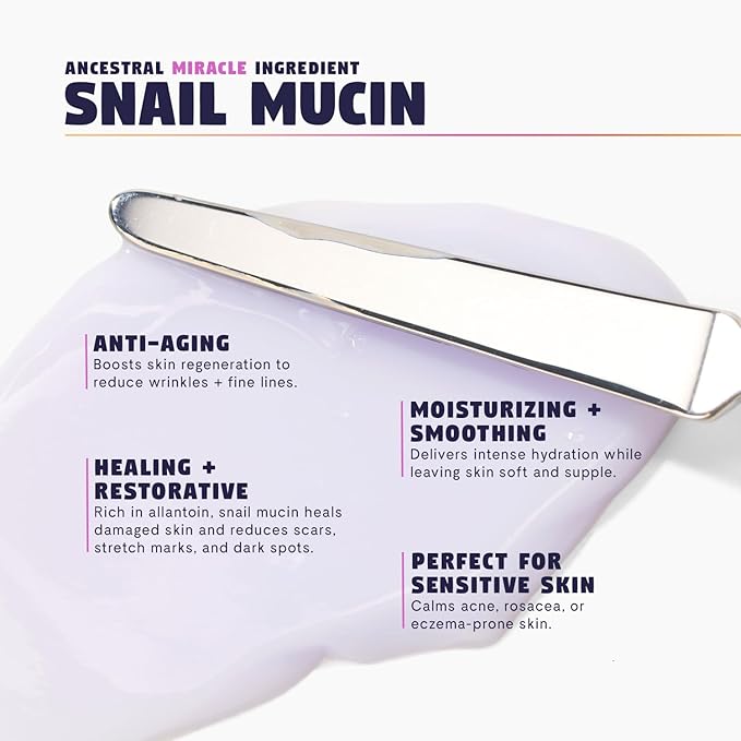 Moon Milk Snail Mucin Moisturizer Gel Cream (3.52 oz) Korean Snail Mucin Serum Cream that Replenishes Moisture & Leaves Skin Brighter, Plumper, Soothed & Smooth