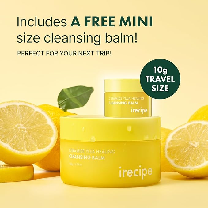 Ceramide Yuja Makeup Cleansing Balm with Travel Size | Deep Cleansing All-in-One Korean Face Cleanser, Makeup Remover, Zero Irritation, Blackheads Remover, Clean Beauty, Vegan (135g / 4.76oz)