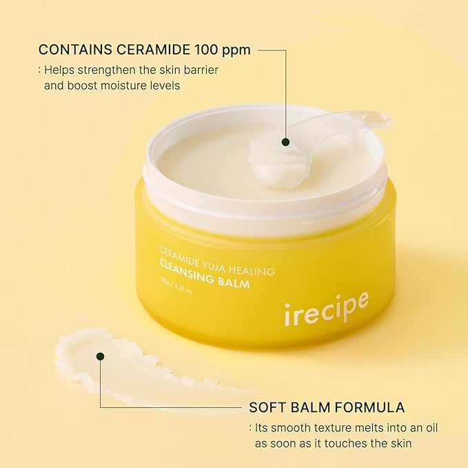 Ceramide Yuja Makeup Cleansing Balm with Travel Size | Deep Cleansing All-in-One Korean Face Cleanser, Makeup Remover, Zero Irritation, Blackheads Remover, Clean Beauty, Vegan (135g / 4.76oz)
