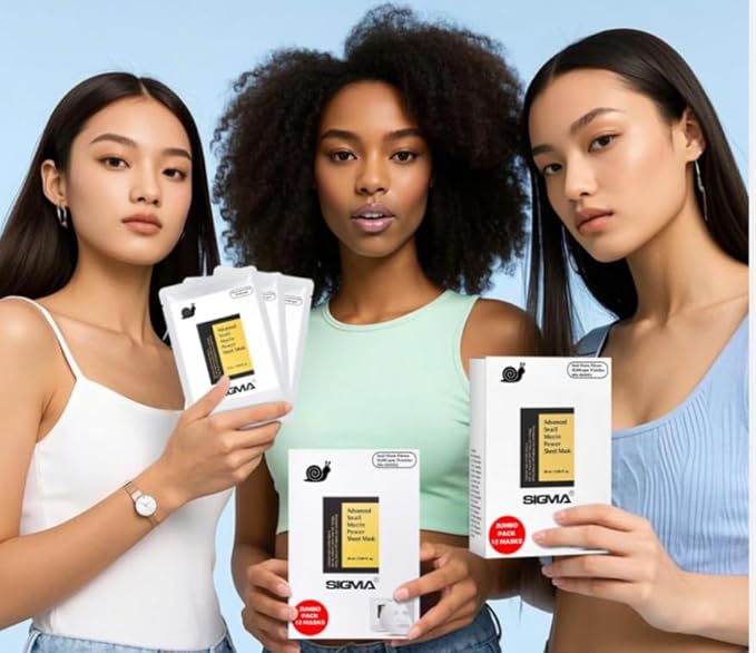 Snail Mucin Face Masks 12 Pack Korean Skincare - Deep Moisturizing Sheet Masks for Dry Sensitive Skin - Hydrating Face Mask No Parabens Sulfates - Cruelty Free Never Tested Animals
