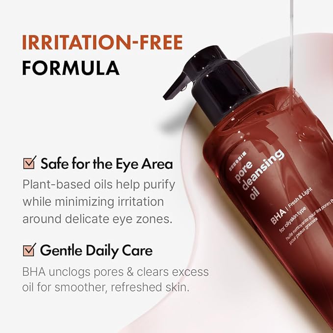 Hanskin BHA Pore Cleansing Oil, Gentle Blackhead Cleanser and Makeup Remover for Combination and Oily Skin, Korean Skincare [BHA/10.14 oz]