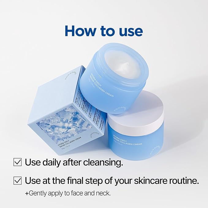 PONGDANG Daily Snow Collagen Cream | Intense Hydration & Cooling Formula | With Collagen, Cabbage Extract & Redness Relief | Deep Moisture for a Fresh, Soothing Finish | Korean Skin Care