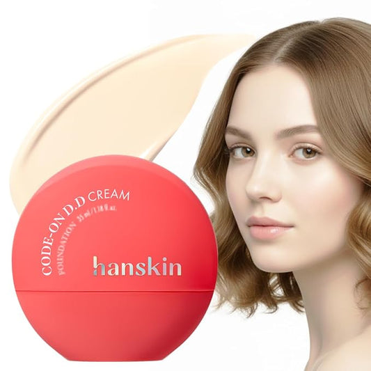 Hanskin DD Cream Foundation – Korean BB Cream Liquid Foundation | Lightweight Semi-Matte Tinted Moisturizer | Pore-Blurring, Tone-Evening Daily Base Makeup | 1.18 fl oz (12C Fair)