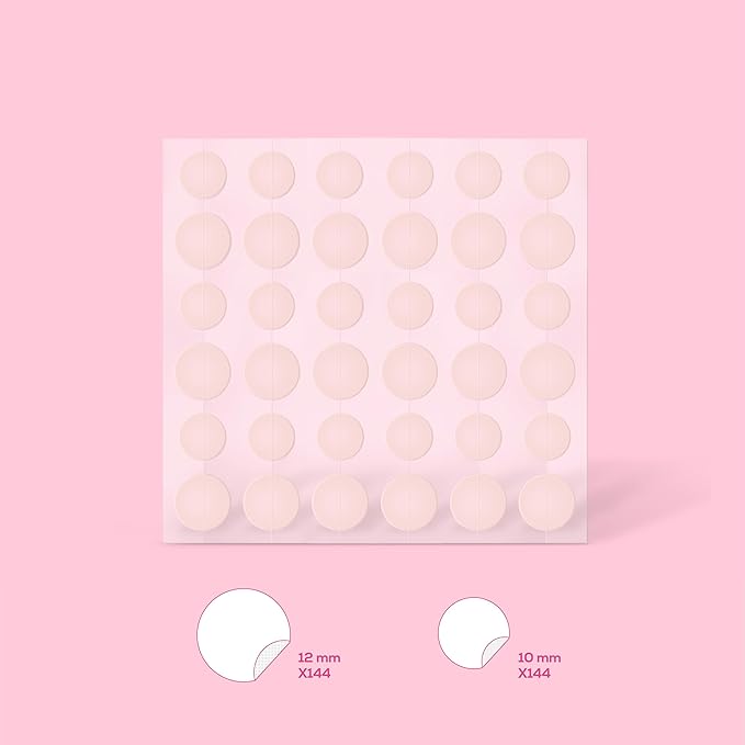 Hanhoo Blemish Patch, 288 count, includes hydrocolloid pimple patches that shrink pimples, absorb fluid, and protect from finger-picking and dirt. Invisible acne spot patches for Korean skincare.