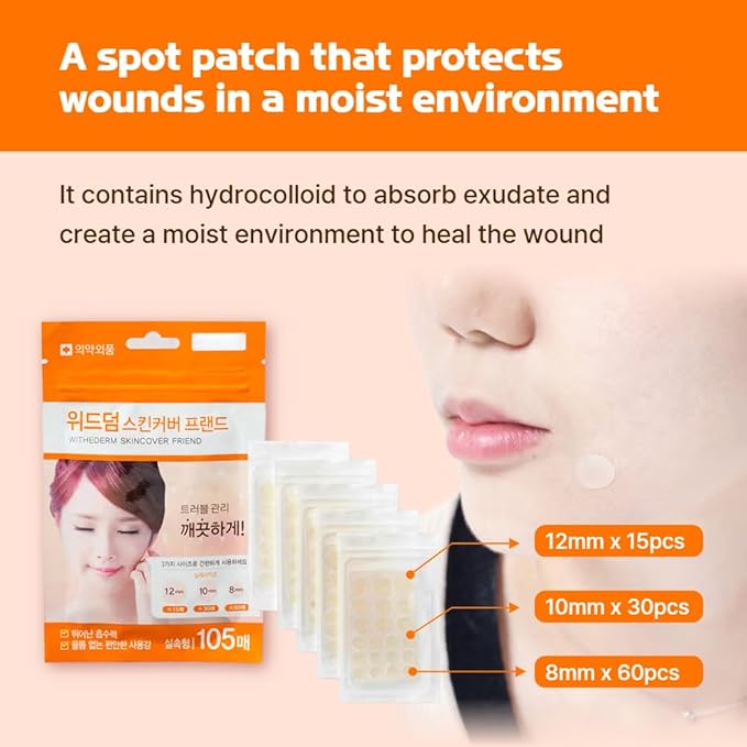 Fermented Korean Acne Patch for Face – Hydrocolloid Spot Patch for Pimples, Blemish Treatment, Vegan Invisible Pimple Patch, Zit Cover for Day & Night, Skincare for Oily and Sensitive Skin - 105 Pcs