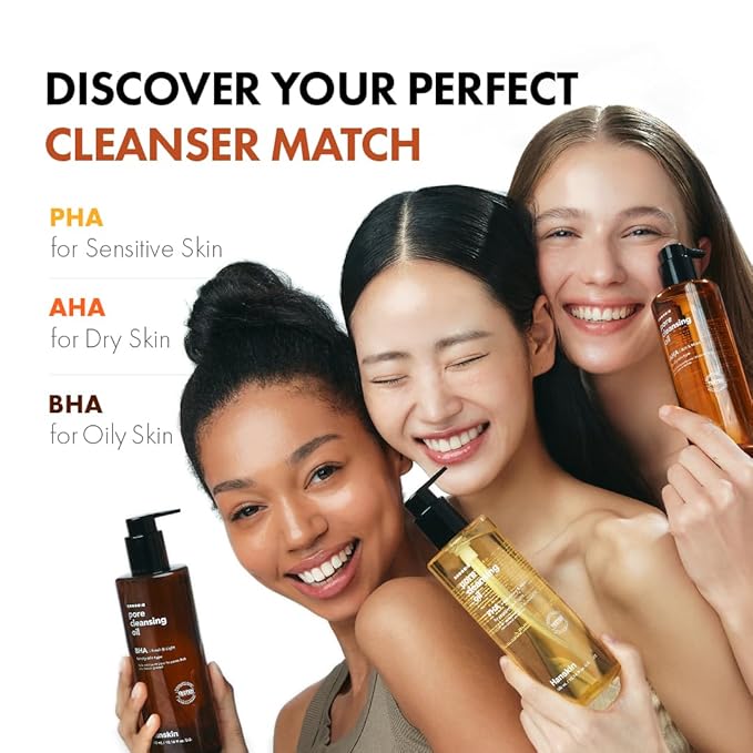 Hanskin BHA Pore Cleansing Oil, Gentle Blackhead Cleanser and Makeup Remover for Combination and Oily Skin, Korean Skincare [BHA/10.14 oz]