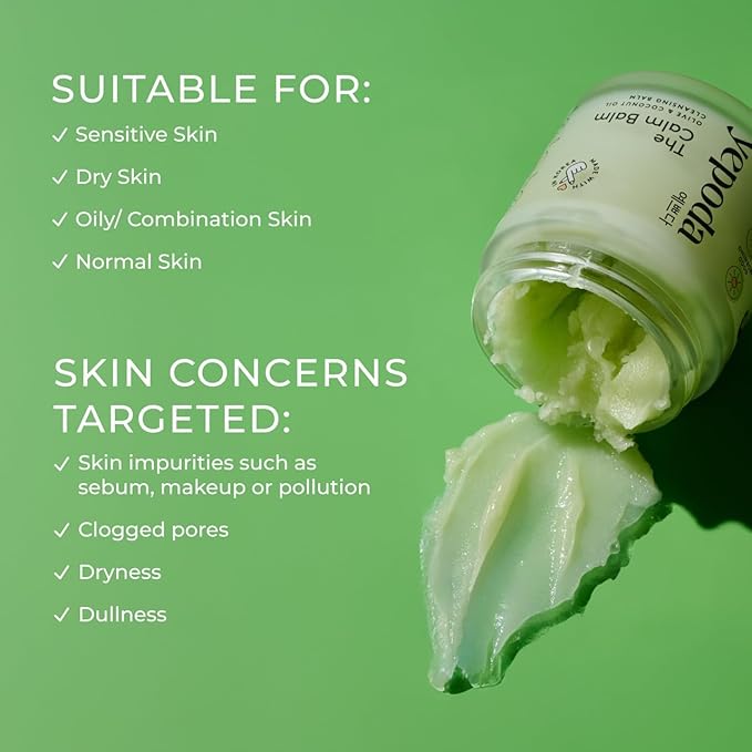 Yepoda The Calm Balm, Gentle Makeup Remover & Deep Cleansing Balm, Removes Waterproof Makeup & Impurities, Vegan Korean Face Cleanser for All Skin Types, 2.82 OZ (80g)