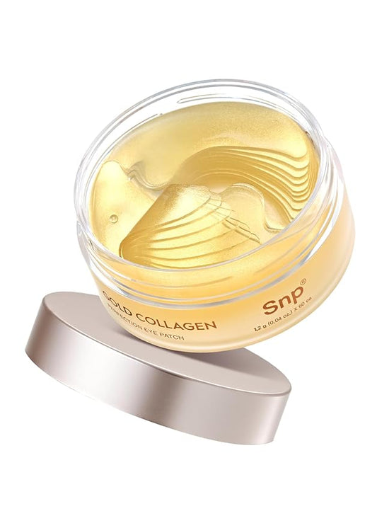SNP 125Da Collagen + 24K Gold Perfection Eye Patch | Nourishing Under Eye Patches for Wrinkles and Dark Spots | Under Masks for Puffy Eyes and Dark Circles | Korean Collagen Skincare | 60 Patches