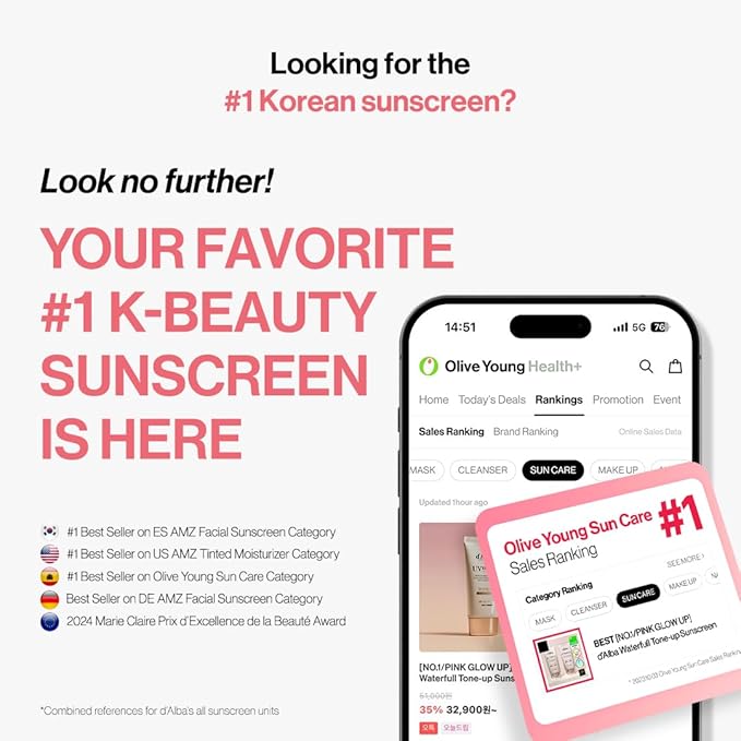 [2 ea] d'alba Piedmont Waterfull Tone-Up Sunscreen Serum BROAD SPECTRUM SPF 50 + Korean Sunscreen for Face, All Skin Tones (2 x 1.69 fl.oz.)