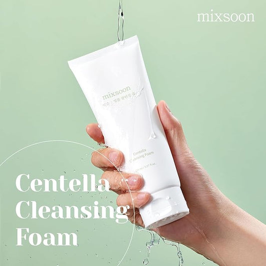 mixsoon Centella Cleansing Foam Low pH Cleansing and Soothing for Face, Face Wash with Centella Asiatica Extract, Hydrating Formula 150ml / 5.07 fl. oz. Korean Glass Skin Care