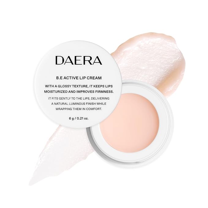 Daera B.E Active Lip Cream 6g, Hydrating, Moisturizing and Plumping Korean Overnight Sleeping Mask for Dry Lips, Glossy Finish, Natural Ingredients, Non-Irritating, Gentle for Sensitive Skin