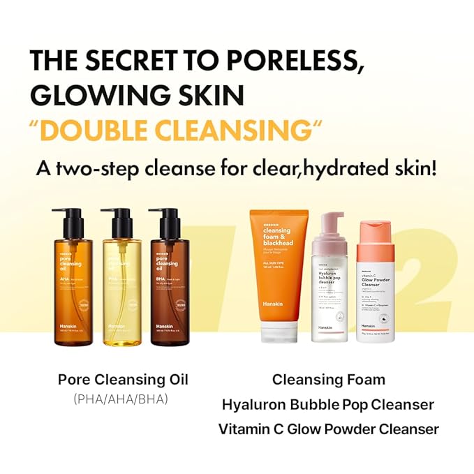 Hanskin Pore Cleansing Oil, Oil Cleanser for Face, Makeup Blackhead Sebum Remover, Korean Deep Pore Cleanser for Sensitive Skin [PHA] (10.14 oz)