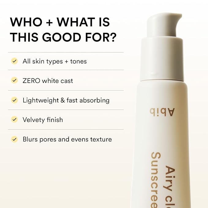 Abib Airy Clear Sunscreen Gel SPF30 1.01 fl.oz / 30 g (Semi- matte) | Korean Suncreen, Suncare, Sunblock, No White cast, Primer poreless