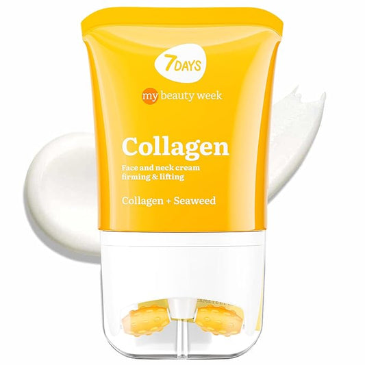 7DAYS AH8 Face & Neck Firming Cream with Collagen - Korean Anti-Aging Face Moisturizer & Neck Cream, Tightening & Lifting Neck Cream with Peptide, Includes Face Roller & Neck Massager | 2.7 fl oz