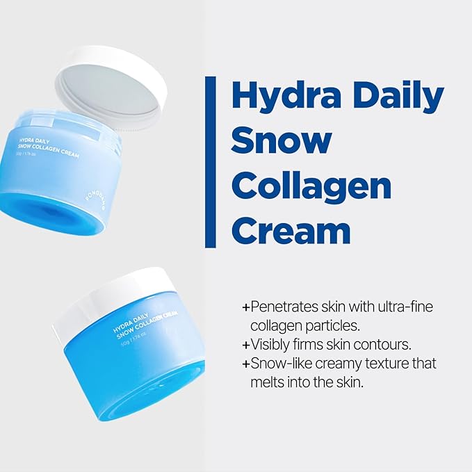 PONGDANG Daily Snow Collagen Cream | Intense Hydration & Cooling Formula | With Collagen, Cabbage Extract & Redness Relief | Deep Moisture for a Fresh, Soothing Finish | Korean Skin Care