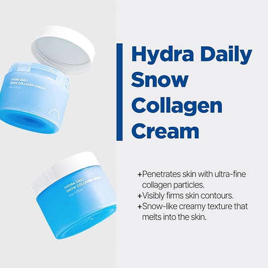 PONGDANG Daily Snow Collagen Cream | Intense Hydration & Cooling Formula | With Collagen, Cabbage Extract & Redness Relief | Deep Moisture for a Fresh, Soothing Finish | Korean Skin Care