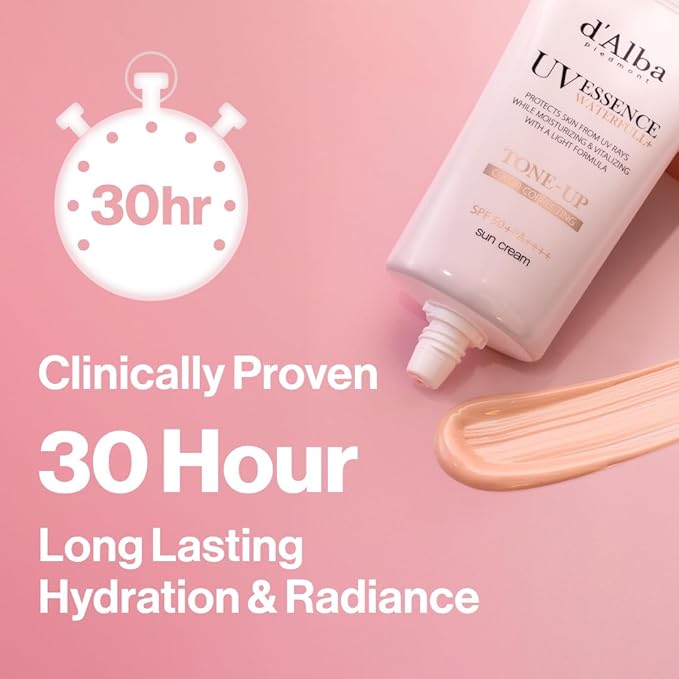 [2 ea] d'alba Piedmont Waterfull Tone-Up Sunscreen Serum BROAD SPECTRUM SPF 50 + Korean Sunscreen for Face, All Skin Tones (2 x 1.69 fl.oz.)