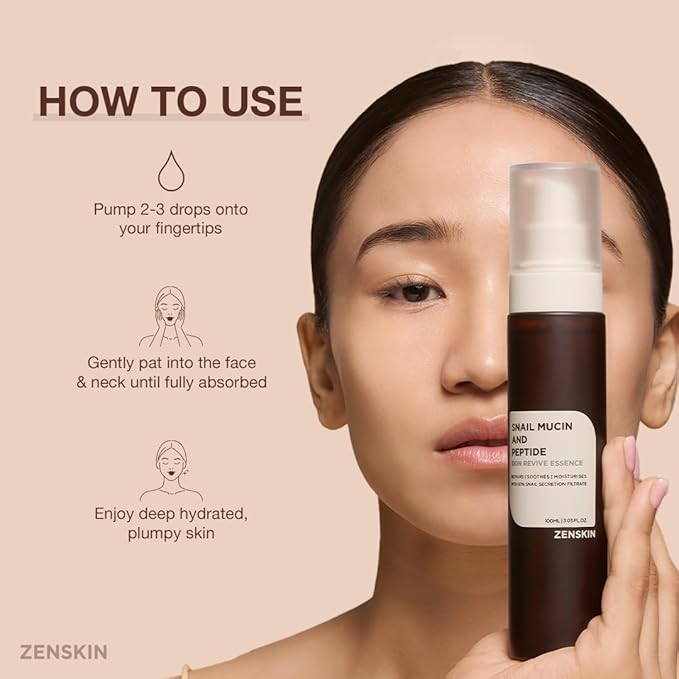 Snail Mucin Essence, Korean Hydrating Serum with Snail Mucin, Hyaluronic Acid, and Skin Revitalizing Ingredients for Smooth Skin, 100ml