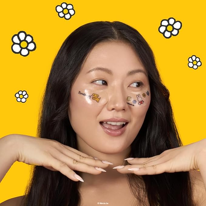 The Crème Shop x Miffy Calming Cloud Hydrogel Under Eye Patches - 5 Korean Skincare Eye Masks with Hyaluronic Acid & Lavender, for Dark Circles, Puffy Eyes, Revitalizing, Cute Design (Pack of 5)