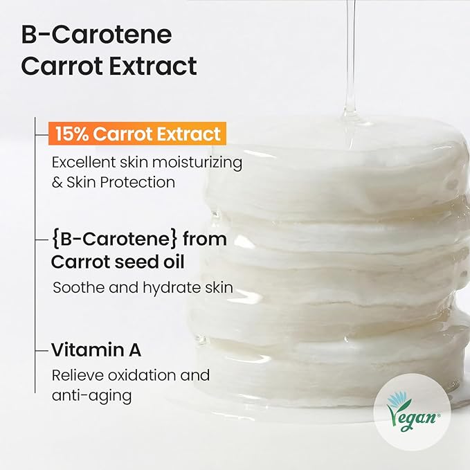 SKINFOOD Carrot Carotene Toner Pads, Hydrating & Soothing for Dry Skin, Instant Cooling, After Sun & Heat Care, Cotton Facial Toner Pads, Korean Skincare for Face (60 Counts)