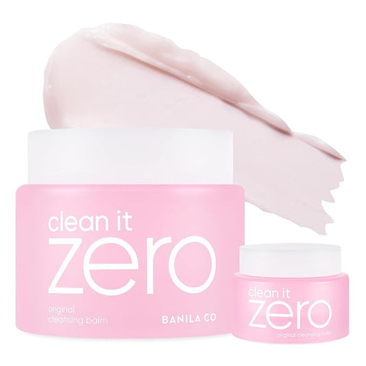 BANILA CO Clean It Zero Original Cleansing Balm Duo | Big Size 180ml + Travel Size 50ml | Korean Makeup Remover & Facial Cleanser | Vegan, Acerola Berry & Vitamin C