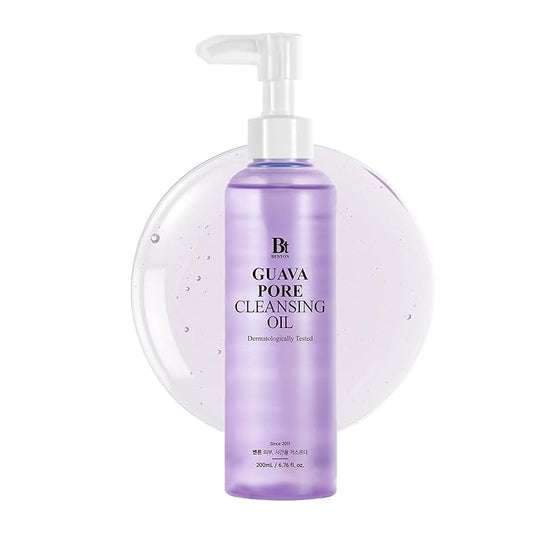 BENTON Guava Pore Cleansing Oil – Korean Facial Cleanser with Enzymes & Plant Oils for Blackhead Removal, Makeup Remover & Deep Pore Cleansing – Lightweight, Non-Greasy – 6.76 fl oz (200ml)