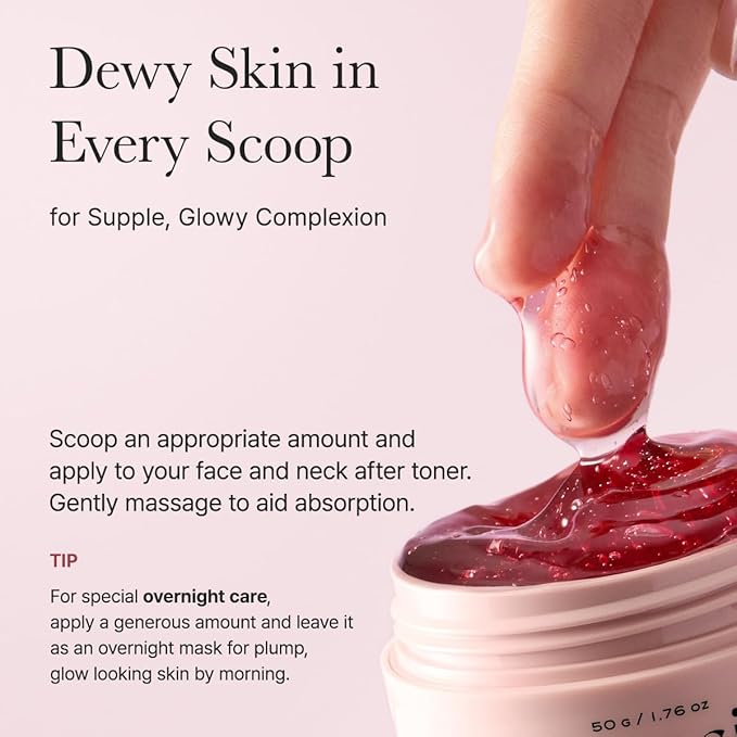 Arencia Overnight Red Smoothie Face Mask Serum, Glowing & Soothing with 30% red collagen, Niacinamide, Peptide, Vitamin E