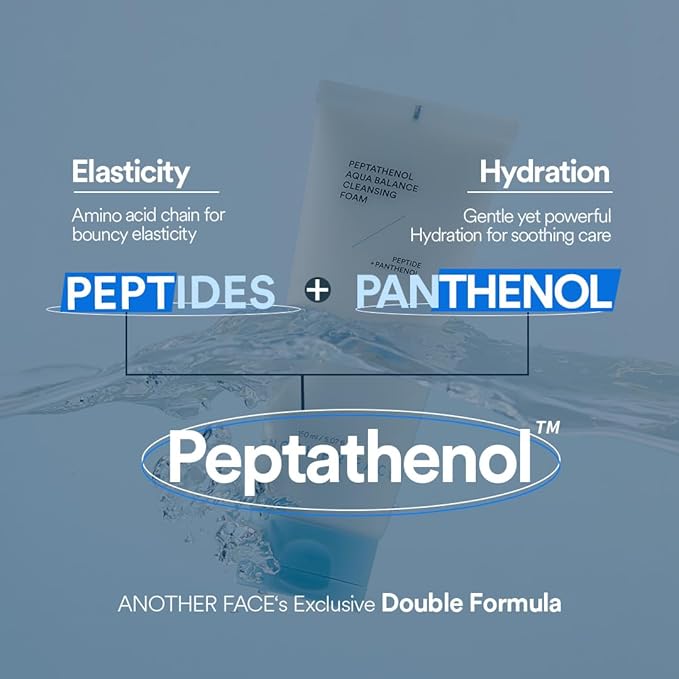 ANOTHERFACE PEPTATHENOL™ Aqua Balance Cleansing Foam 5.07 Fl. Oz., Peptied, Panthenol, Daily Low pH Facial Deep Cleanser, Hydrating Bubble Foam, Korean Skin Care, Mild for Sensitive Skin, Vegan