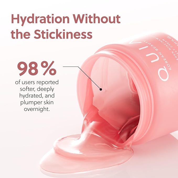 QUIA Collagen Jelly Cream + Turmeric Overnight Wrapping Mask – Daily Hydration and Night Repair Skincare Set – Korean Skincare Moisturizer + Sleeping Mask