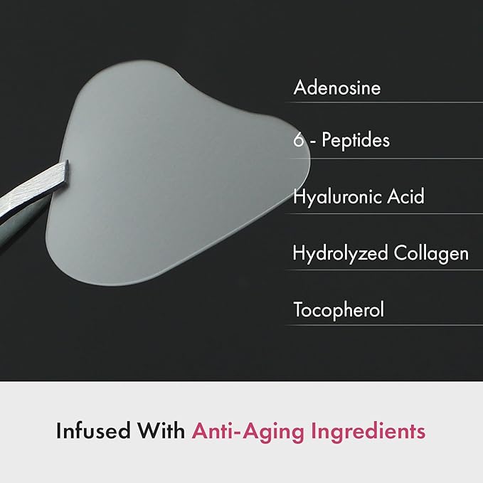 TOSOWOONG Anti-Wrinkle Patch with Hydrolyzed Collagen, Forehead & Eye & Smile Line Wrinkle Patches, Anti-Wrinkle Tape, K-Beauty Overnight Under Eye Patches, Korean Skincare, 5ea (10patches X 5)