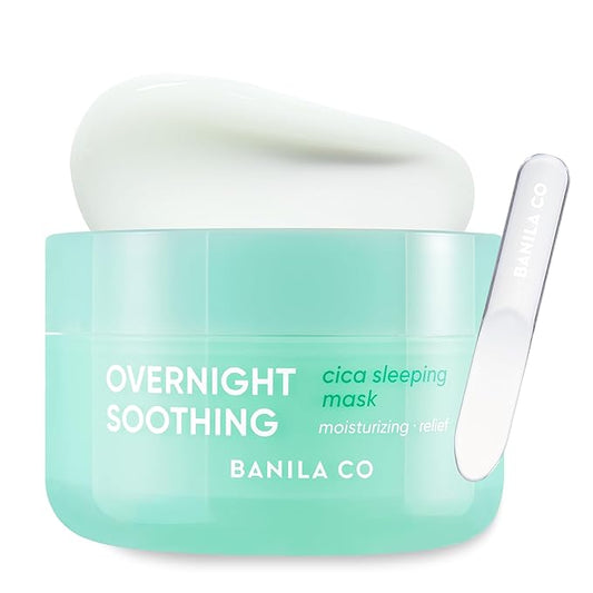 BANILA CO Overnight Soothing Cica Sleeping Mask | Centella Asiatica Water for Calming Skin | Panthenol for Intense Hydration | Korean Facial Skincare Non-Comedogenic (100ml / 3.38 fl oz)