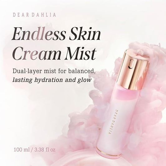DEARDAHLIA Endless Skin Cream Mist 100ml - Vegan Dual-Layer Cream Mist for Balanced Moisture & Oil, Smooth, Radiant Skin. Perfect for Use Before or After Makeup. Korean Skincare.