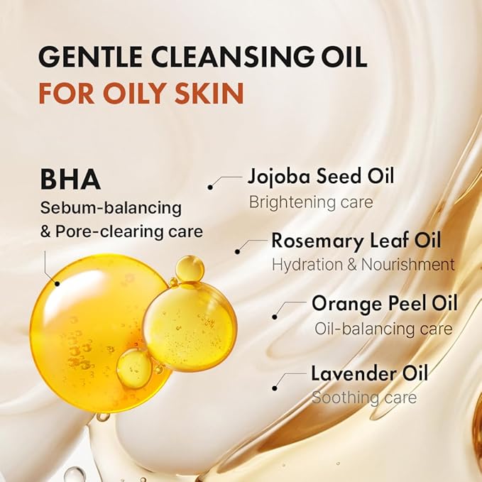 Hanskin BHA Pore Cleansing Oil, Gentle Blackhead Cleanser and Makeup Remover for Combination and Oily Skin, Korean Skincare [BHA/10.14 oz]