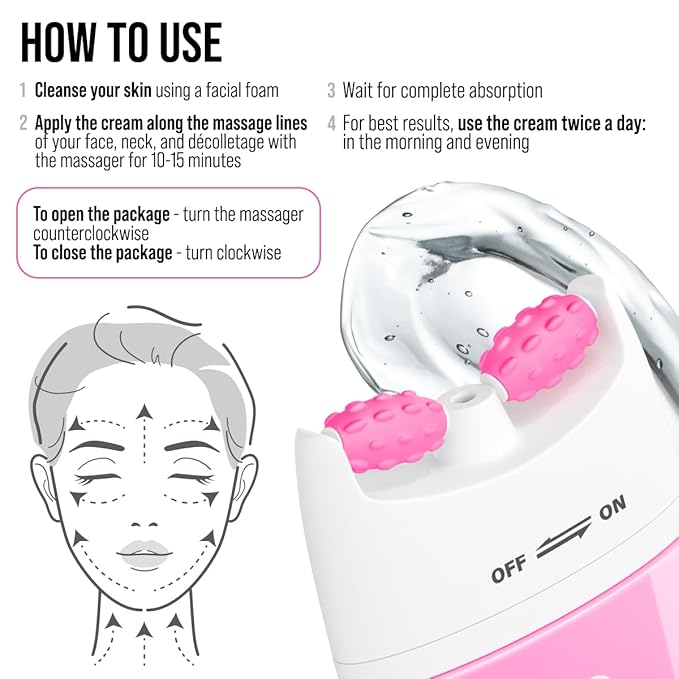 7DAYS Hyaluronic Acid Face & Neck Firming Cream - Korean Anti-Aging Face Moisturizer, 2 in1 Neck Cream & Face Cream, Brightening & Hydrating Skincare with Face Roller & Neck Massager | 2.7 fl oz