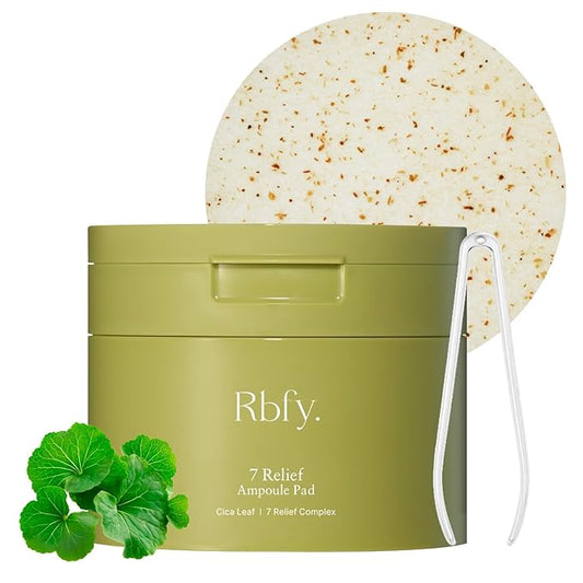 7 Relief Ampoule Pad (60 Pads) – Quick Calming & Soothing Toner Pads with 7 Herbal Blend, Moisturizing Comfort for Stressed and Sensitive Skin | Family-Friendly Vegan Korean Skincare