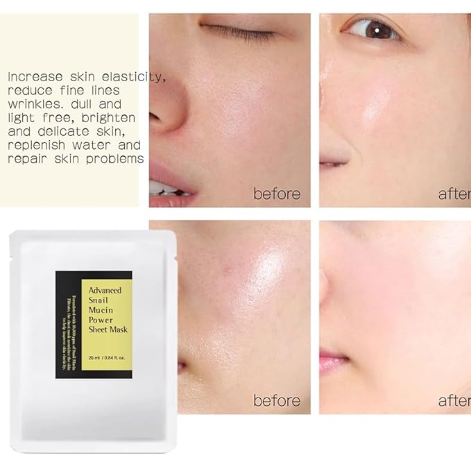 Snail Mucin Face Masks 12 Pack Korean Skincare - Deep Moisturizing Sheet Masks for Dry Sensitive Skin - Hydrating Face Mask No Parabens Sulfates - Cruelty Free Never Tested Animals