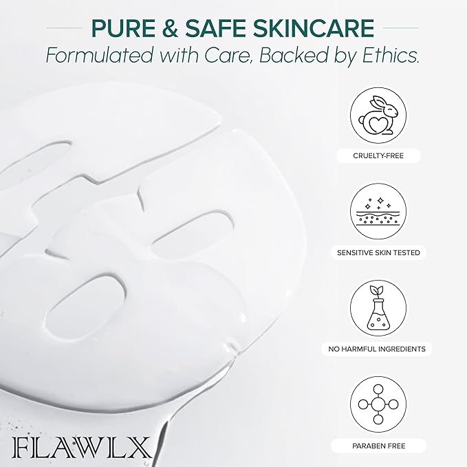 Flawlx Bio-Collagen Overnight Hydrogel Face Mask Hydrating Korean Skincare Pore Minimizing 45g 5-Pack