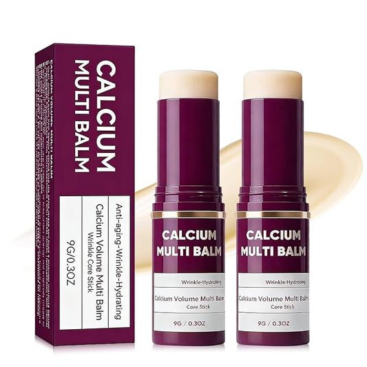 Calcium Volume Multi Balm for Wrinkles,Korean Collagen Firming & Hydrating Calcium Multi Balm Stick with Vitamin D & Shea Butter,Supports Skin Barrier for Eyes,Face & Neck (2Pack)