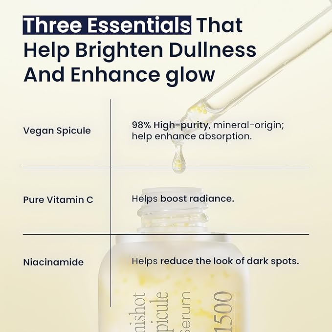 Lumishot Vita X2 Spicule Booster Serum, Vegan Spicules with Vitamin C + Niacinamide, Glutathione & Panthenol, Brightening & Texture Care 1.01 fl oz (30ml) | Korean Face Serum for Uneven Tone